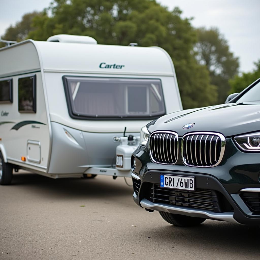 BMW X1 xDrive20d zieht einen Anhänger