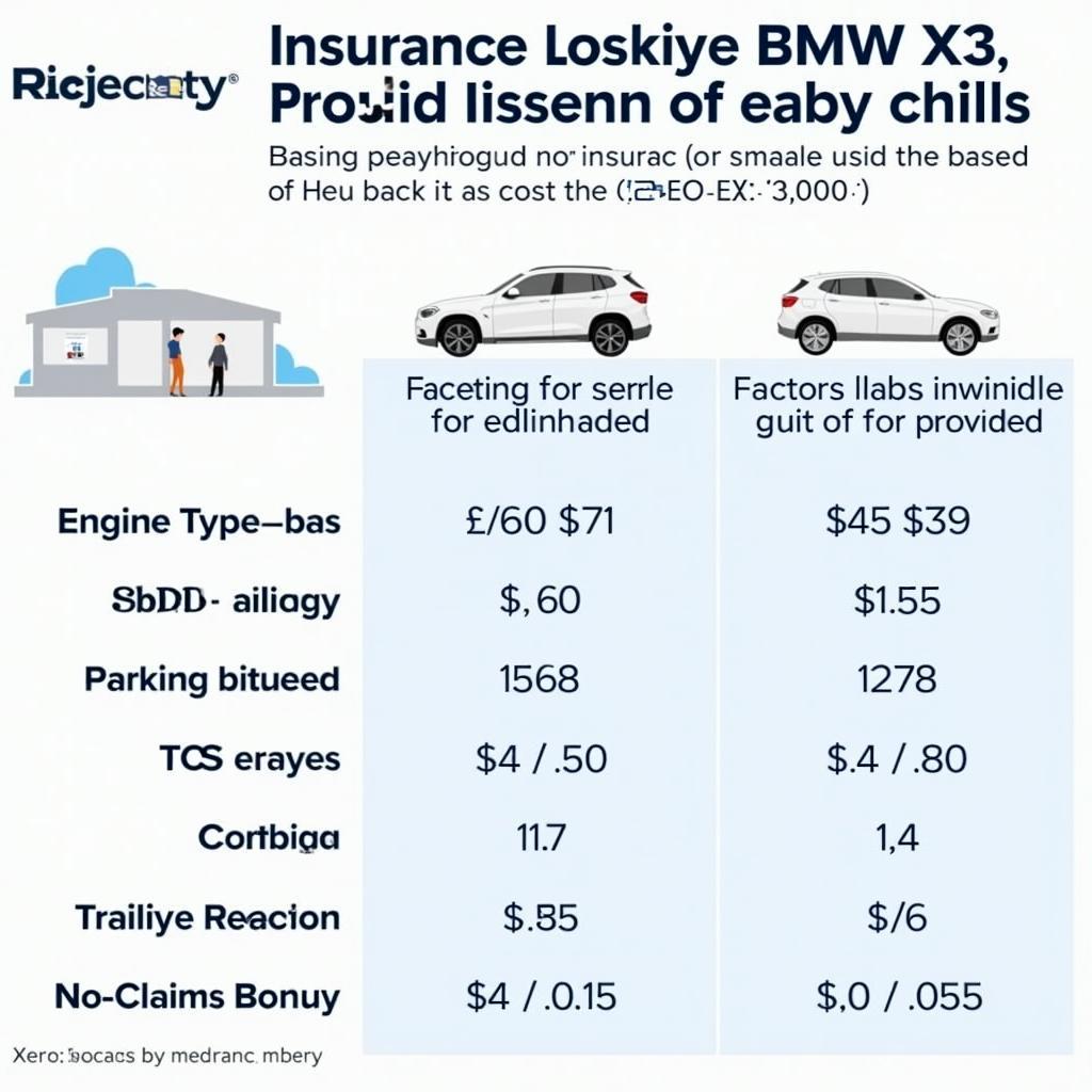 BMW X3 Versicherungskosten Vergleich: Übersicht der Kostenfaktoren für die Versicherung eines BMW X3.