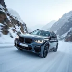 BMW X4 auf winterlicher Bergstraße