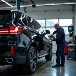 BMW X5 in der Werkstatt zur Diagnose