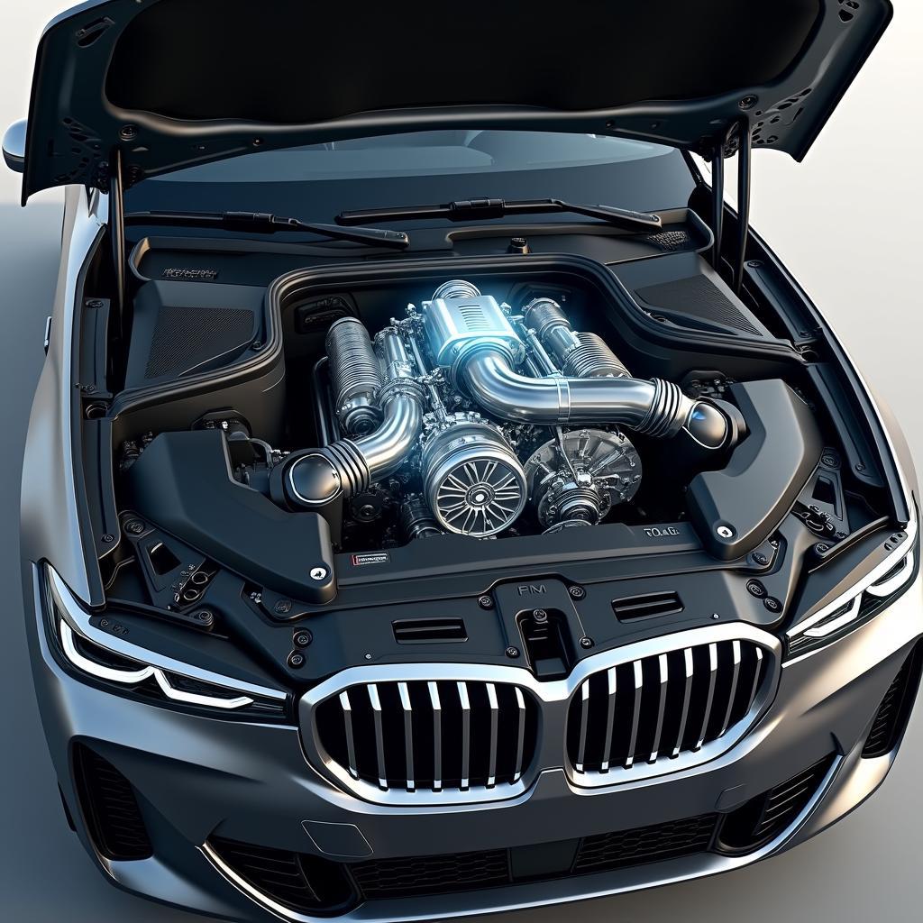 Leistungsstarker Hybrid-Motor des BMW X8: Innovation und Effizienz.