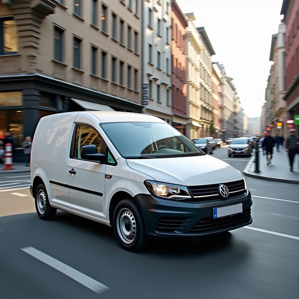 Caddy eHybrid im Stadtverkehr