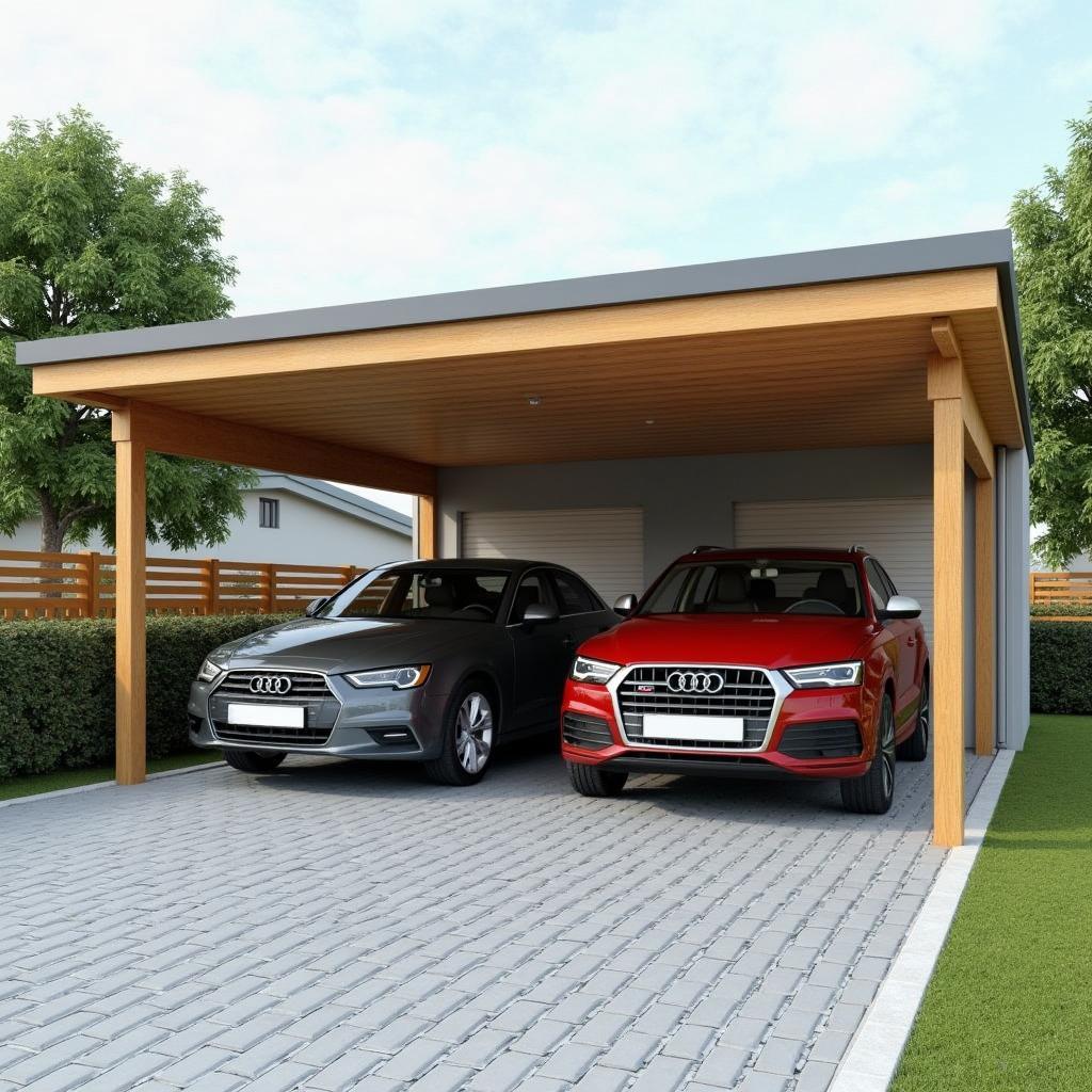 Carport für 2 Autos Hintereinander: Beispiel