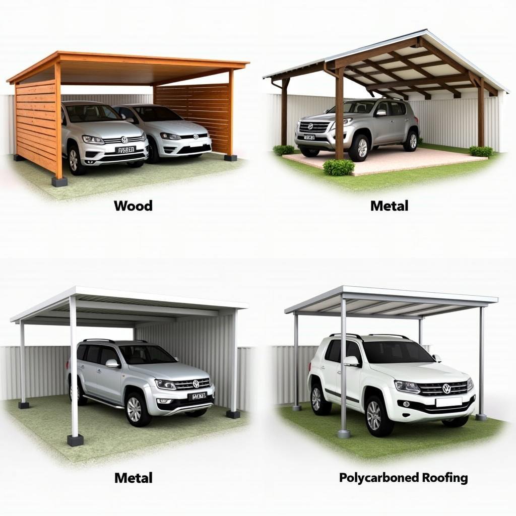 Carport doppio in linea: materiali