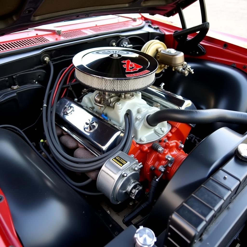 1965 Chevrolet Impala Engine Bay with V8 Engine