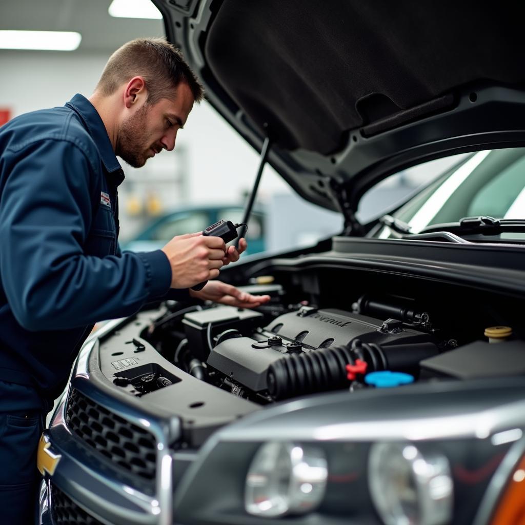 Inspektion eines gebrauchten Chevrolet SUV