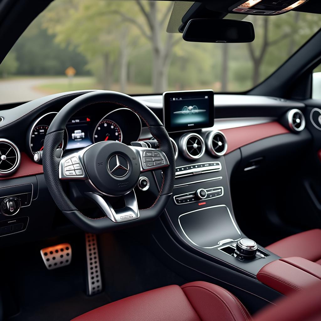 Modernes Cockpit und Lenkrad des CLA 63 S AMG