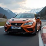 CUPRA Leon VZ Cup 2024 Außenansicht: Sportliches Design mit aggressiver Front, dynamischer Seitenlinie und sportlichem Heck mit vier Auspuffendrohren.