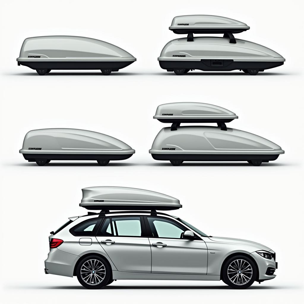 Größenvergleich verschiedener Dachboxen für den BMW 3er Touring