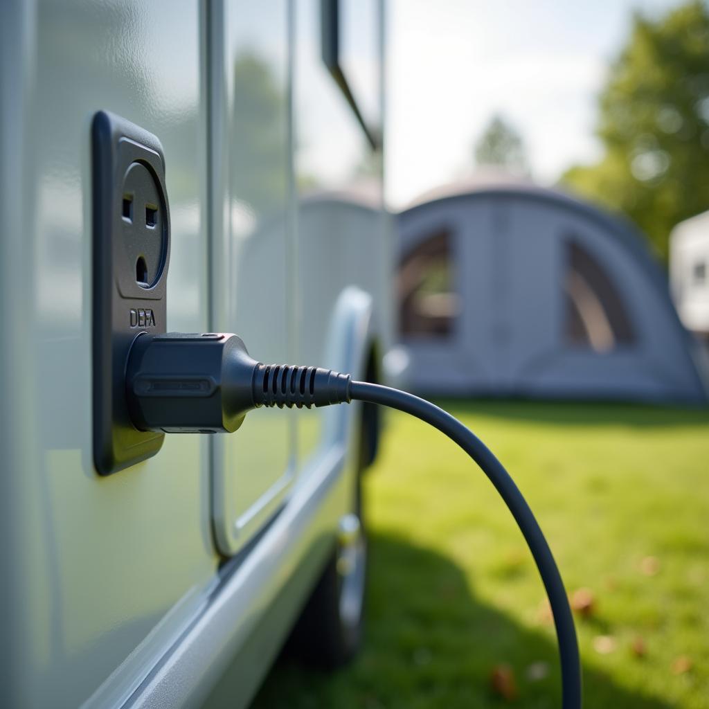 DEFA Stecker Anschluss am Campingplatz