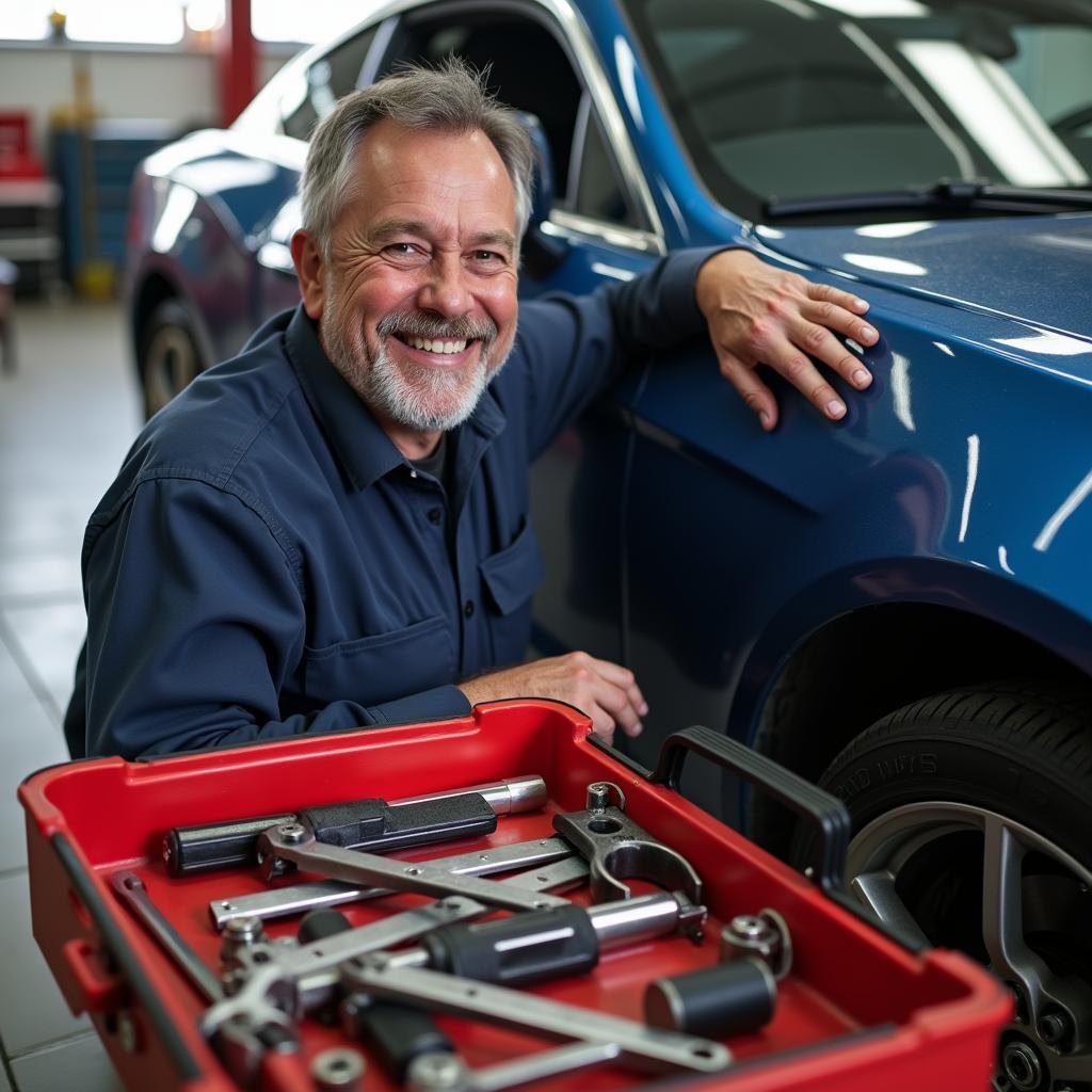 Devk Meine: Erfolgreiche Autoreparatur - glücklicher Autobesitzer