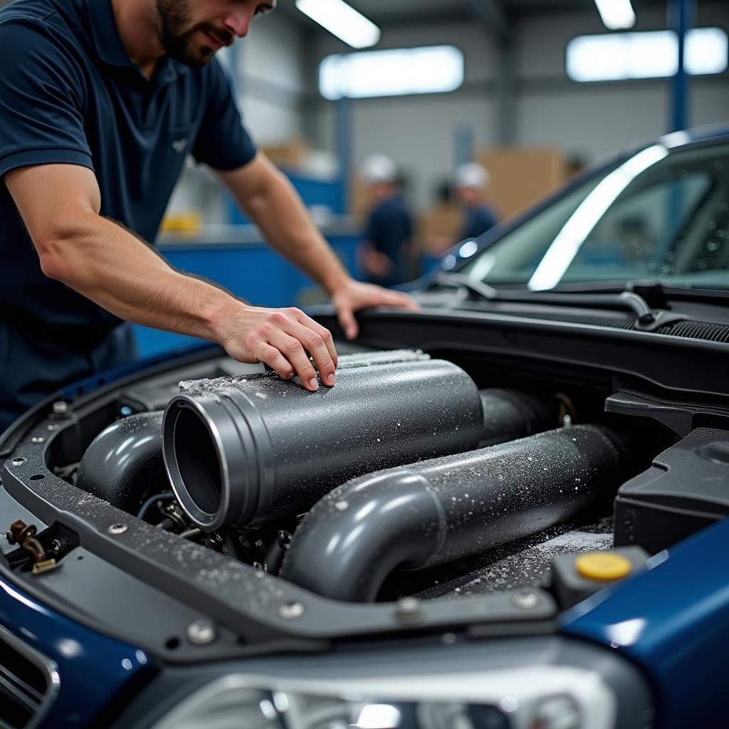 Professionelle DPF Reinigung in einer Werkstatt