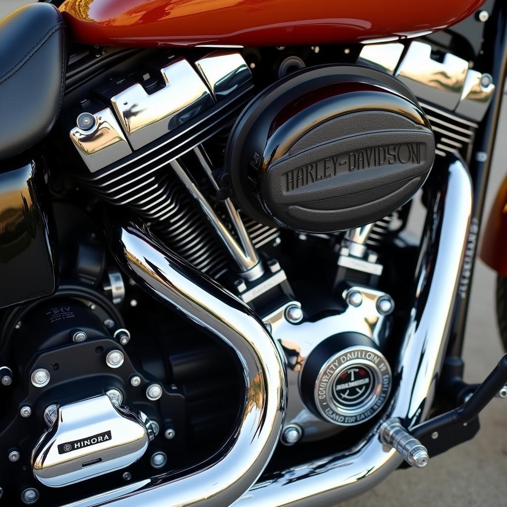 Detailansicht eines Harley-Davidson Dyna Motors