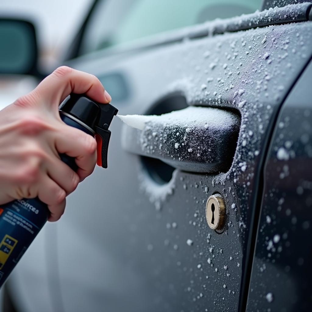 凍結した車のドアロック用解氷剤