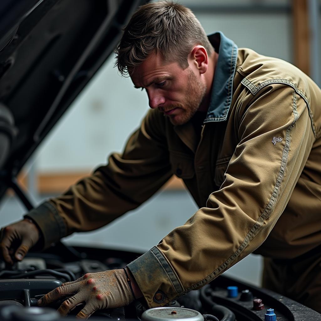 Engelbert Strauss Arbeitsjacke für Mechaniker in der Werkstatt