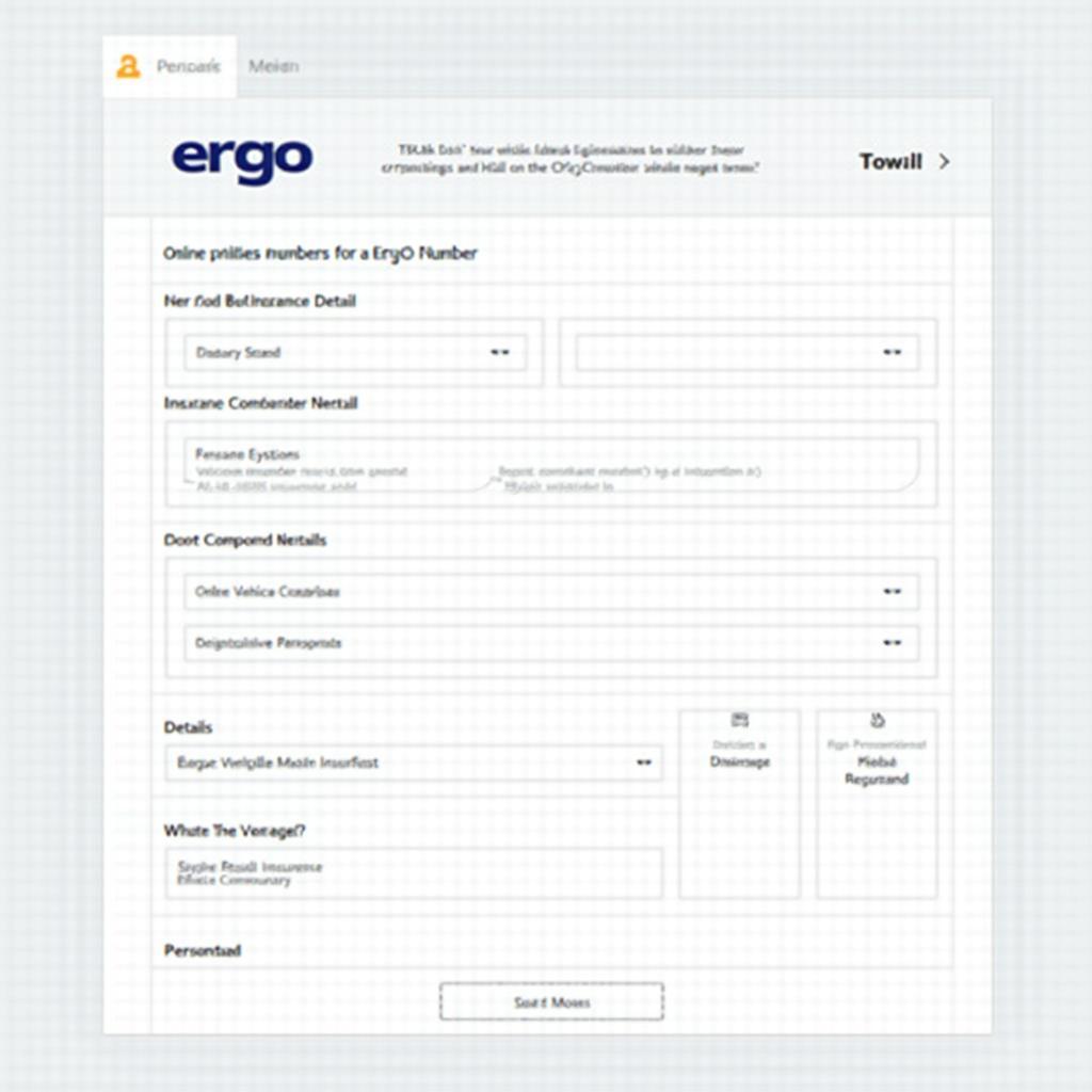 Online-Beantragung der Ergo EVB Nummer auf der Ergo Website.