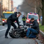 Erste Schritte nach einem Motorradunfall in Leipzig: Notruf wählen, Unfallstelle sichern, Fotos machen