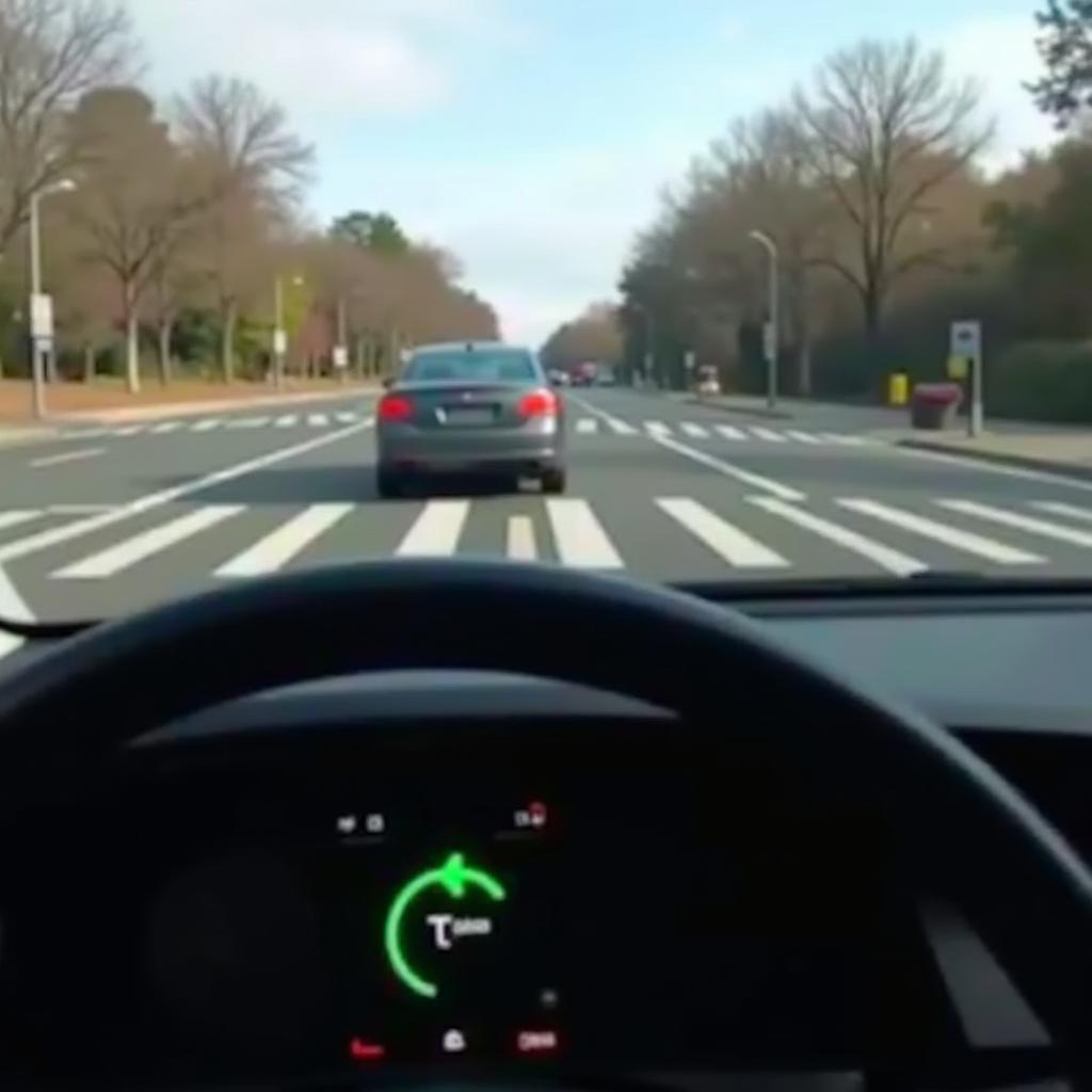 Rijhulpsysteem herkent groene pijl en stuurt voertuig.