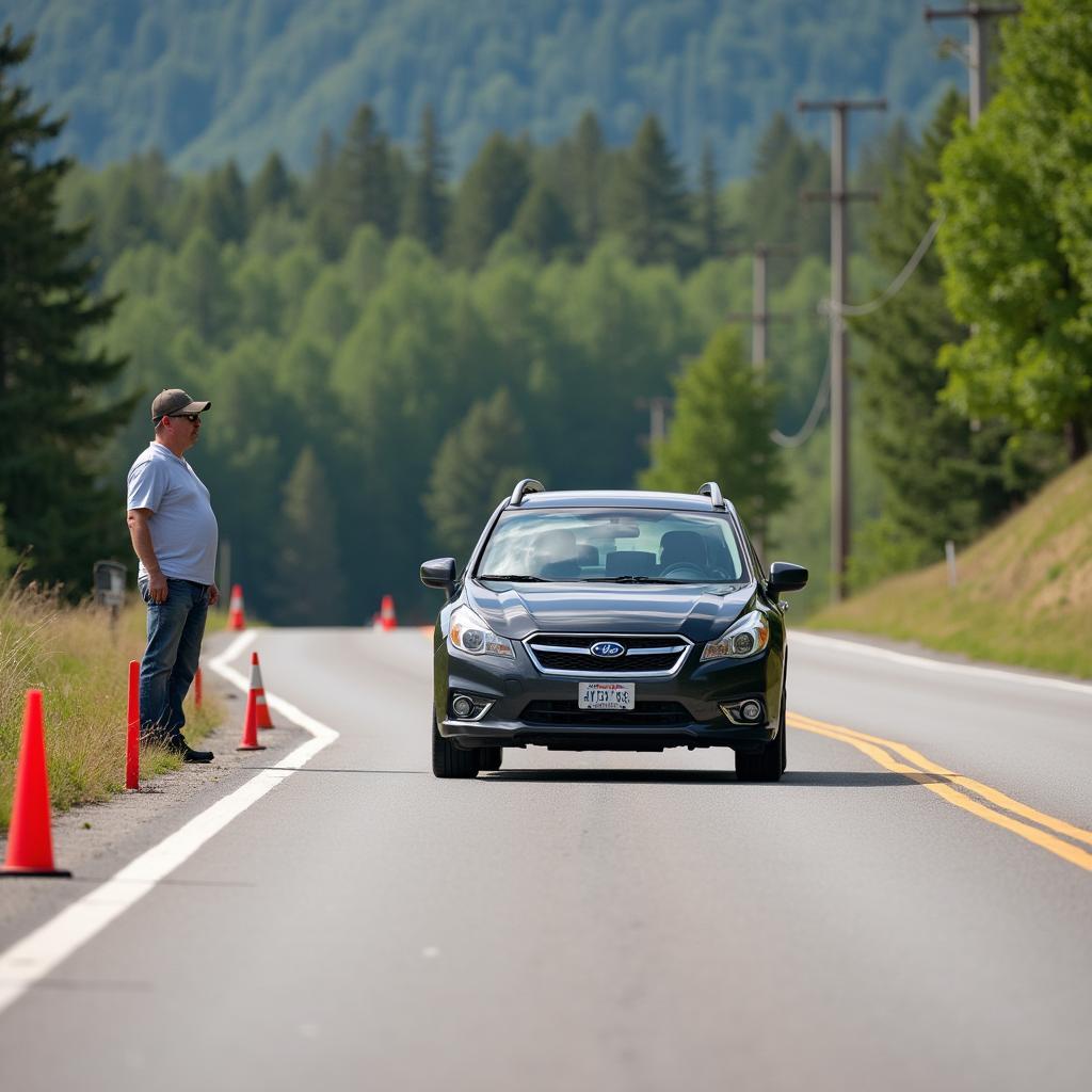 Emergency braking downhill during driver safety training