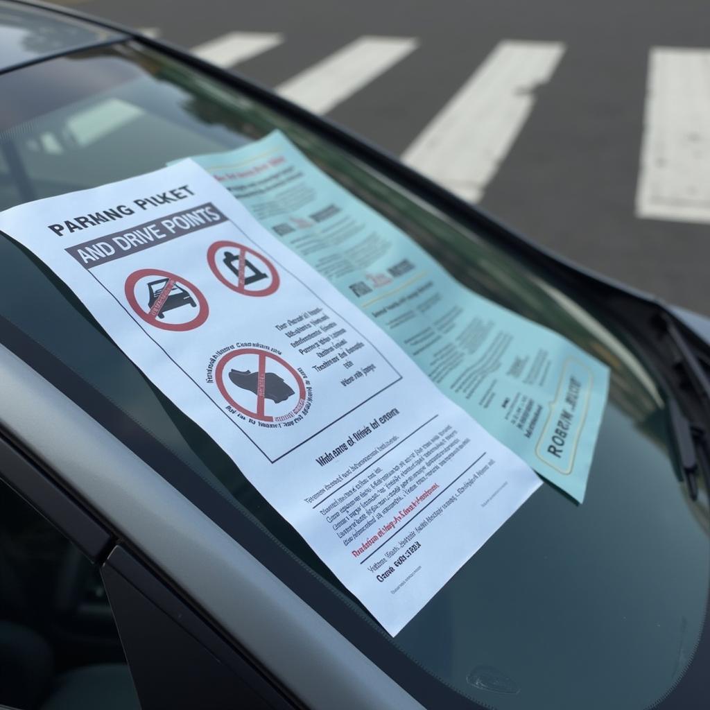 Illegal parking at a crosswalk with potential fines and consequences