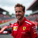 Ferrari Trikot auf der Rennstrecke