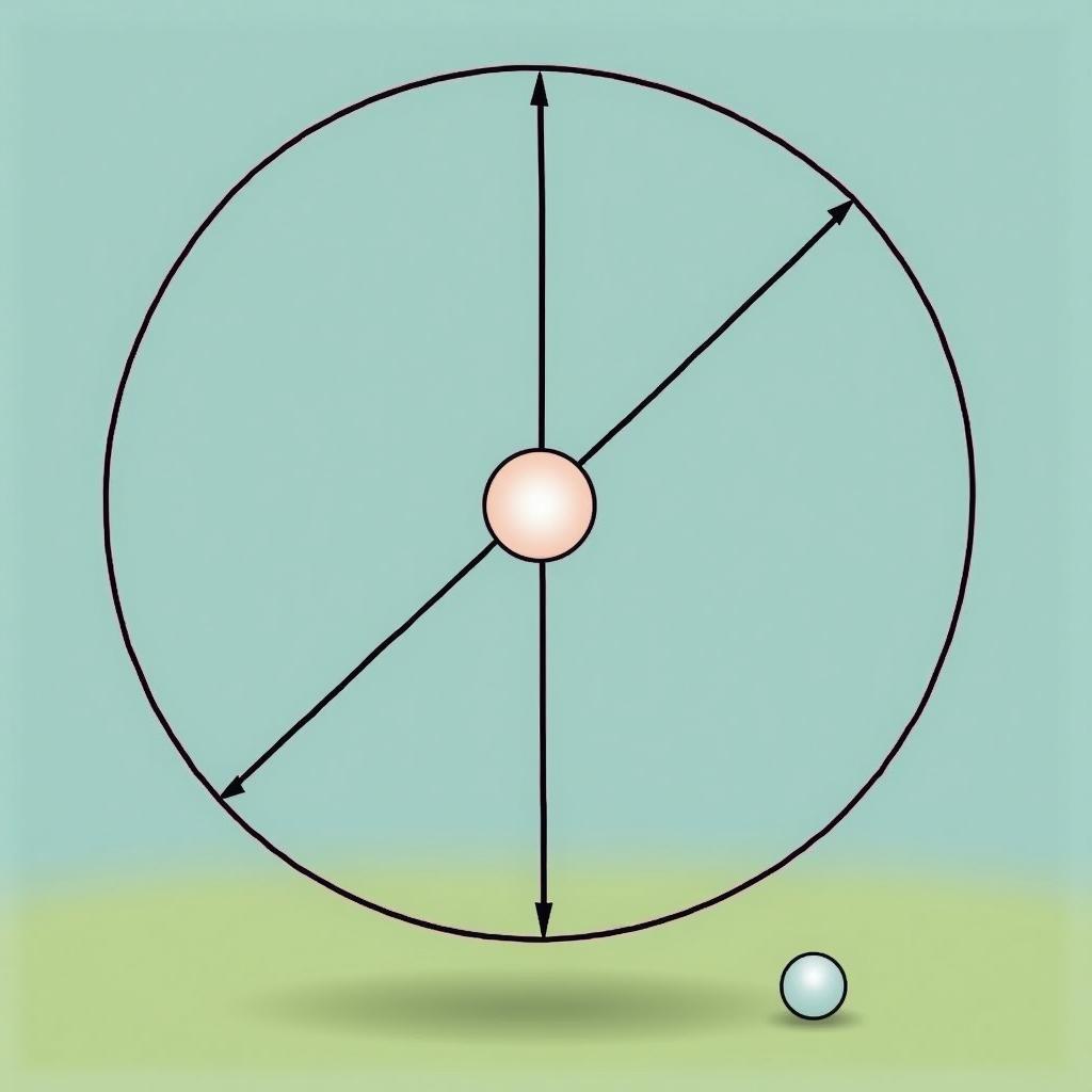 Fliehkraft am Beispiel eines rotierenden Balls am Seil: Der Ball wird durch das Seil auf eine Kreisbahn gezwungen, möchte aber tangential wegfliegen.