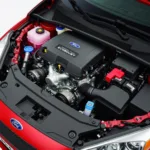 Ford Focus 1.0 Ecoboost 2015 Motor - Detailansicht des Motors.