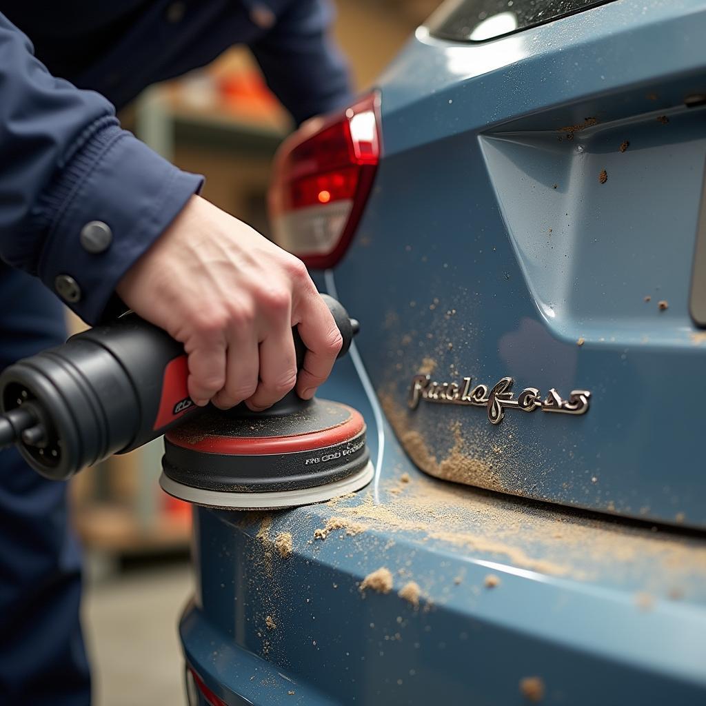 Rost an der Ford Focus Heckklappe entfernen