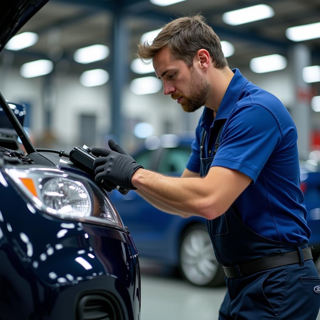 Ford Kundenservice Köln: Mechaniker bei der Arbeit