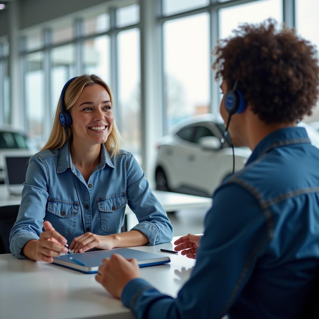 Ford Kundenservice: Persönliche Beratung für Mitarbeiter beim Gebrauchtwagenkauf.