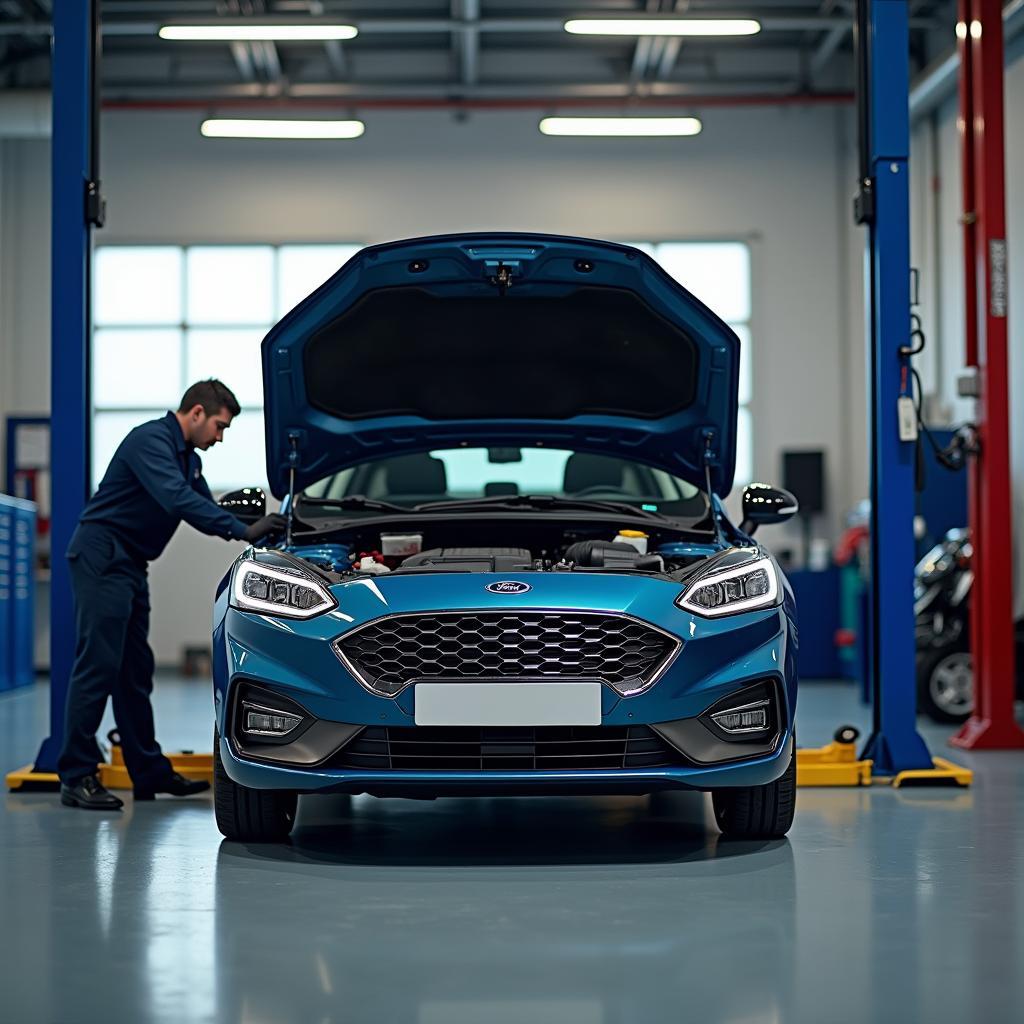 Ford Motor Wartung in der Werkstatt