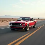 Ford Mustang Mach 1 1969 in voller Geschwindigkeit