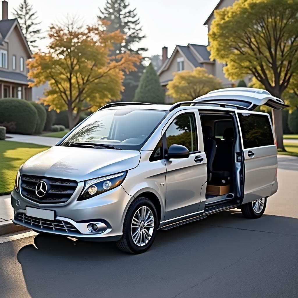 Gebrauchter Mercedes-Benz Viano: Außenansicht eines silbernen Viano