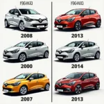 Vergleich verschiedener Renault Clio Modelle