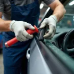 Reparatur eines gebrauchten Autofensters