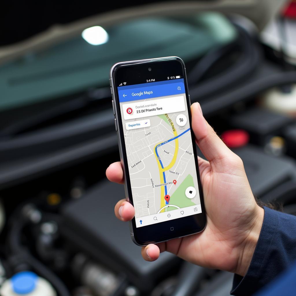 Google Maps Smartphone Werkstatt Motor