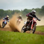 Action beim Grasbahnrennen in Bielefeld