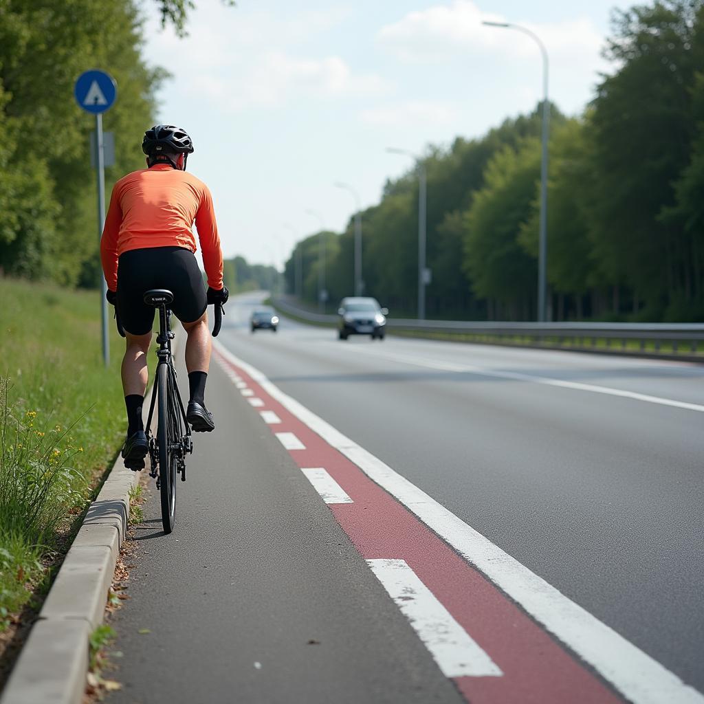 Grenzmarkierung schützt Fahrradfahrer