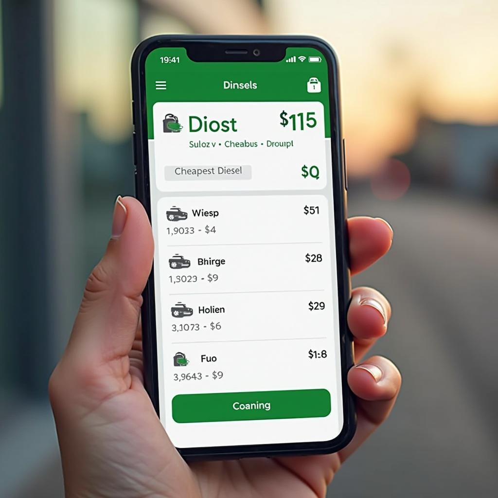 Application mobile pour trouver le diesel le moins cher à Biberach