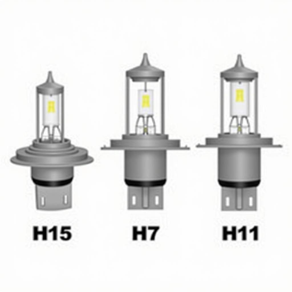 Vergleich von H15, H7 und H11 Lampen