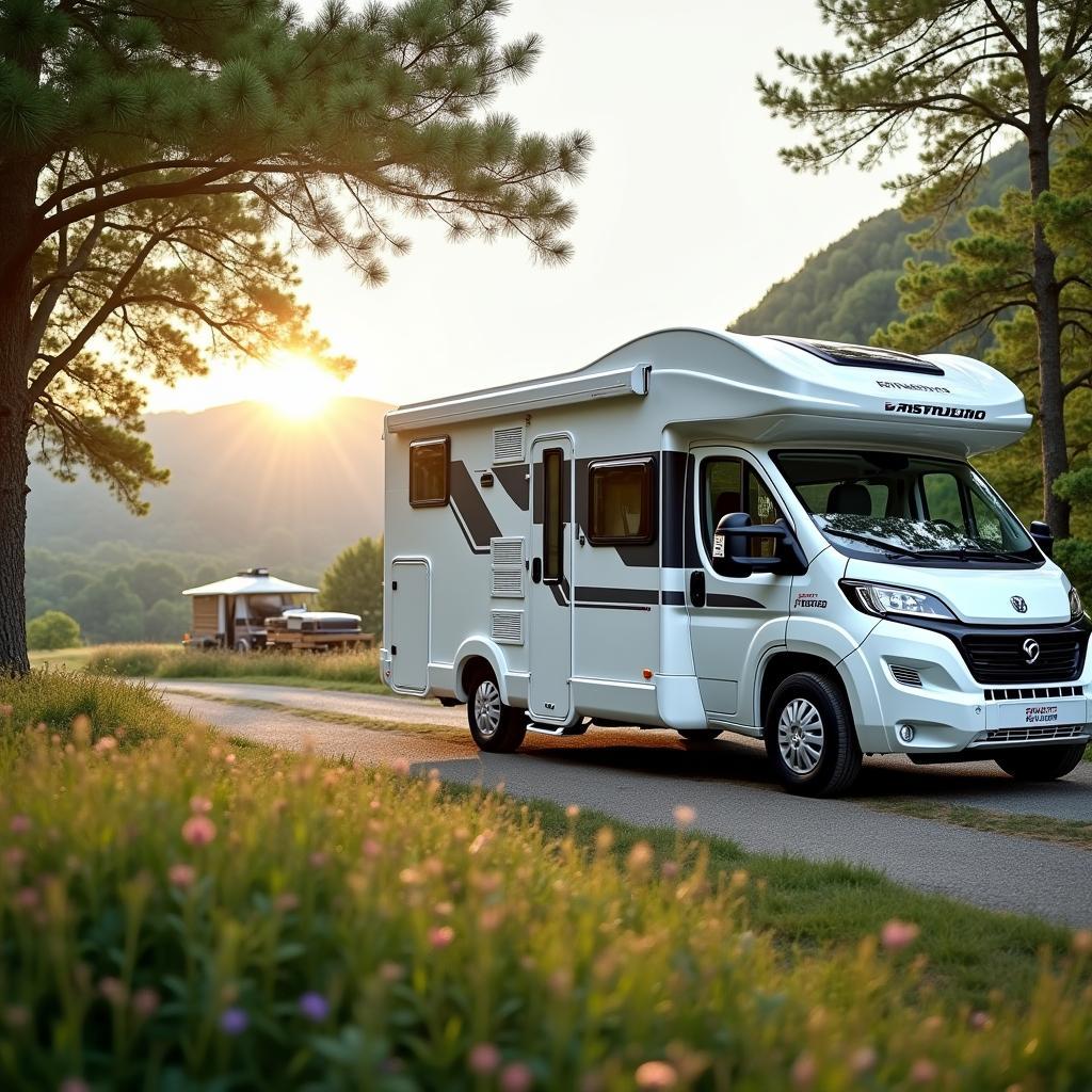 Hymer Eriba Feeling auf einem Campingplatz