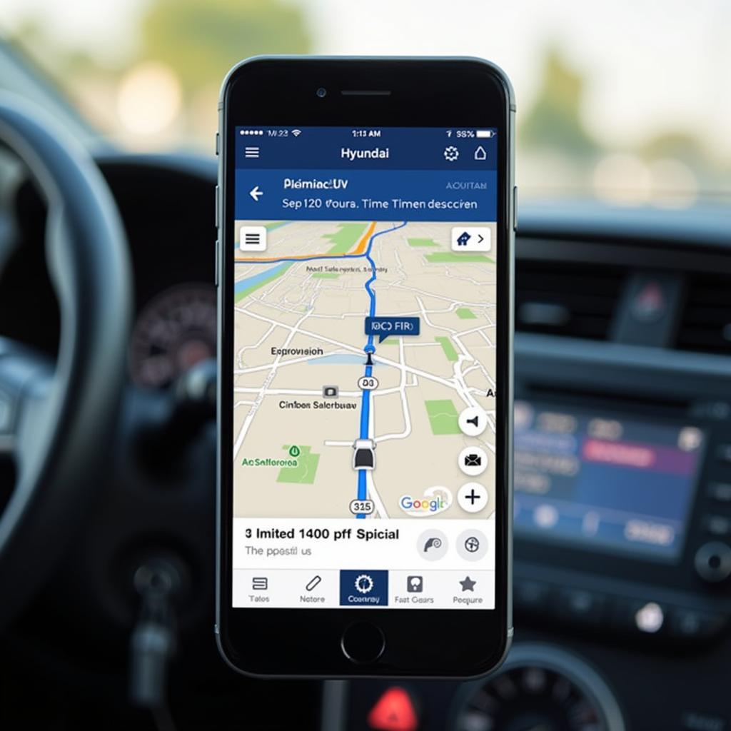 Hyundai App Navigation auf dem Smartphone