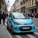 Hyundai i1 geparkt in einer städtischen Umgebung