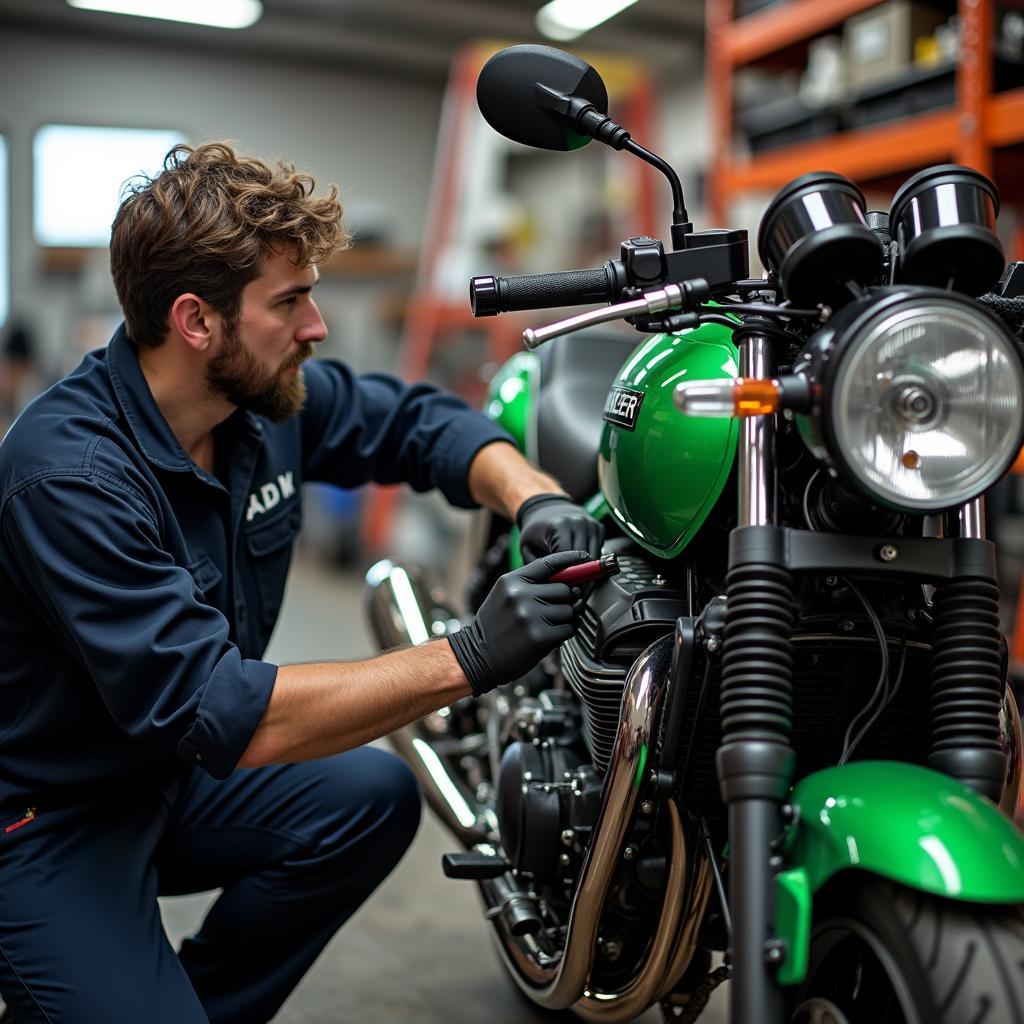 Wartung und Reparatur einer Kawasaki V 900