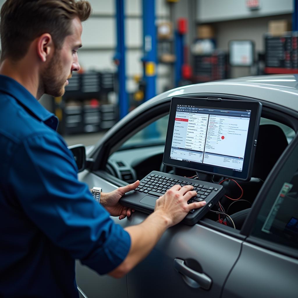 Kfz-Werkstatt Moderne Diagnosetechnik Computer