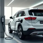 Kia Sorento Plug-In Hybrid lädt an einer Ladestation