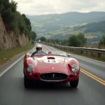 Klassische Barchetta Rennwagen bei der Mille Miglia