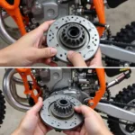 Austausch der KTM SX 50 Kupplung: Demontage und Montage des Kupplungskorbs.