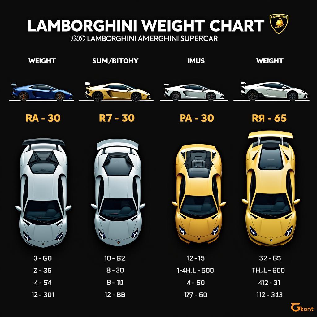 Vergleich des Lamborghini Aventador Gewichts mit anderen Supersportwagen