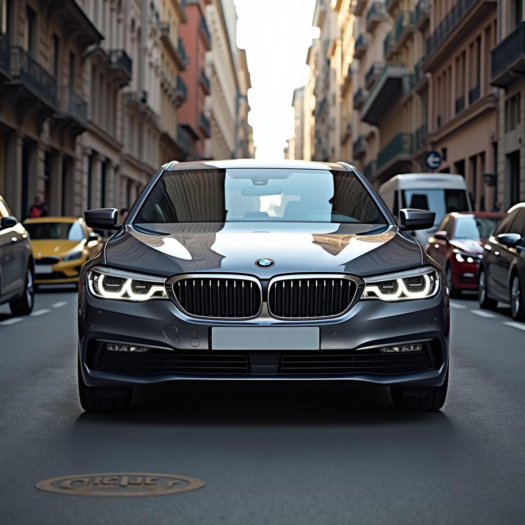 도심에 주차된 BMW 장기 법인차량